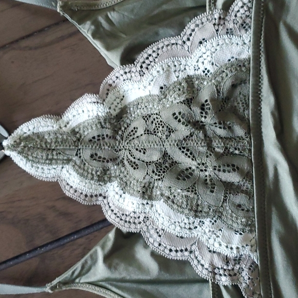 Aerie sage green satin bralette, NWTs - Picture 3 of 4